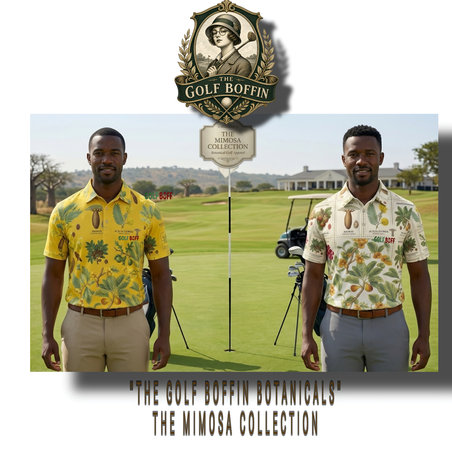 The Golf Boffin Botanicals Mimosa Collection polos