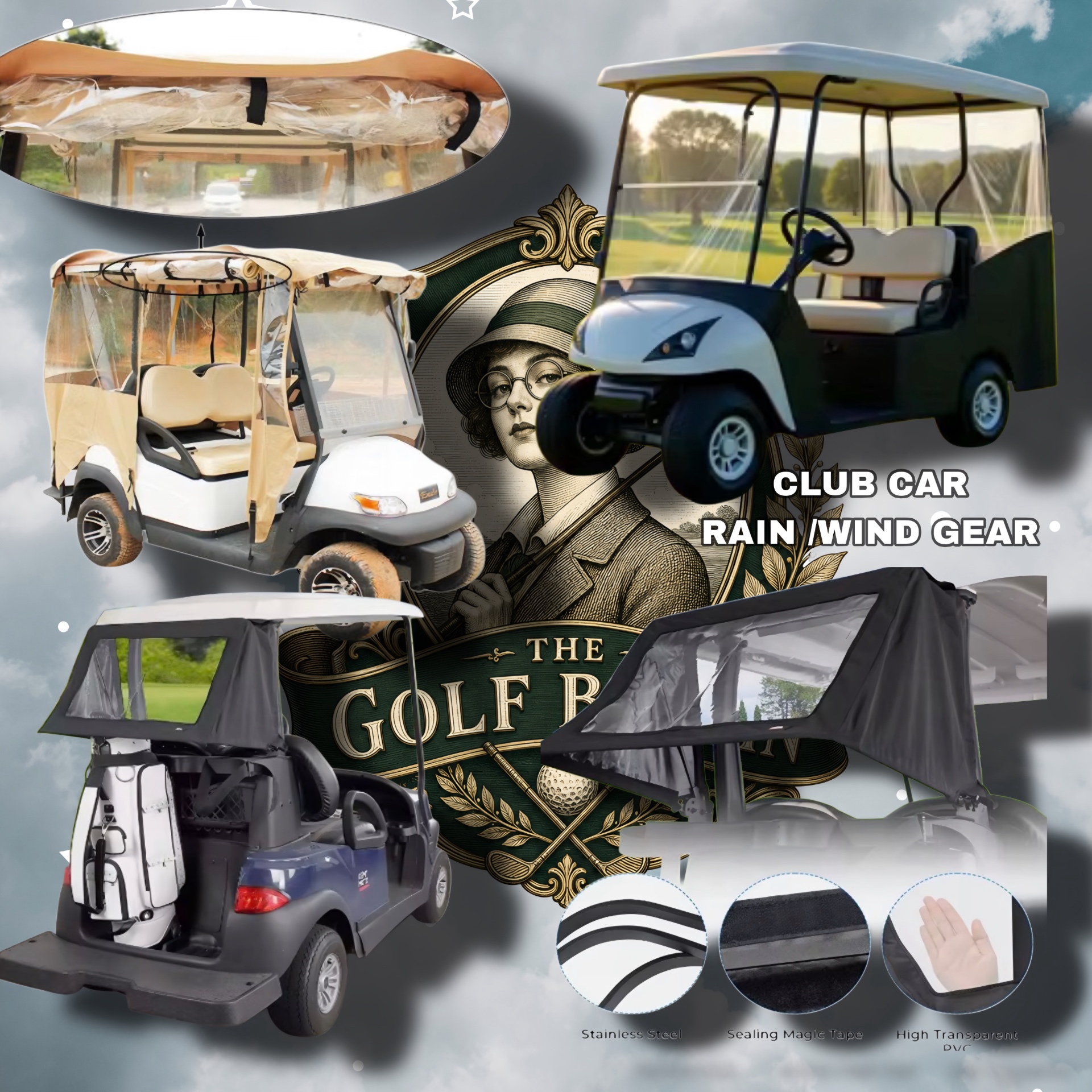 Club Car rain and wind gear: cart enclosures, weather protection and all-weather covers